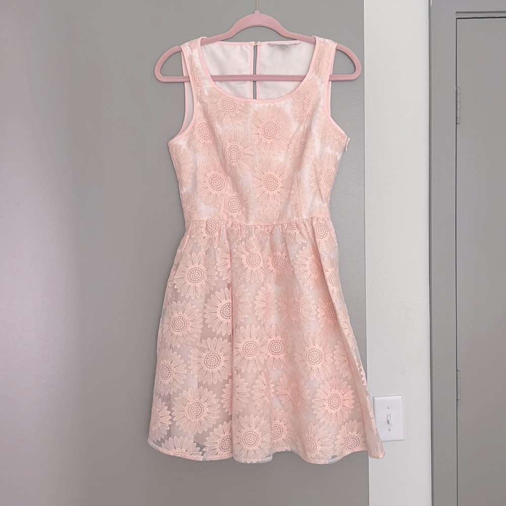 NWT LC Lauren Conrad Pink Tonal Floral Dress